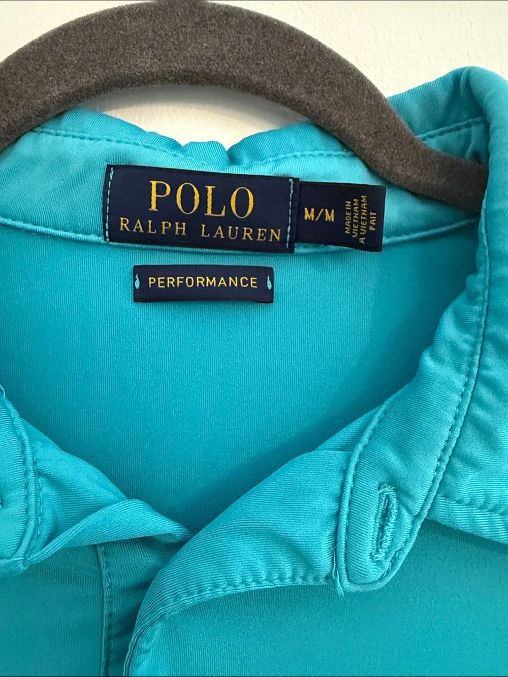 Polo by Ralph Lauren Performance Turquoise Short-Sleeve Polo with Orange Pony